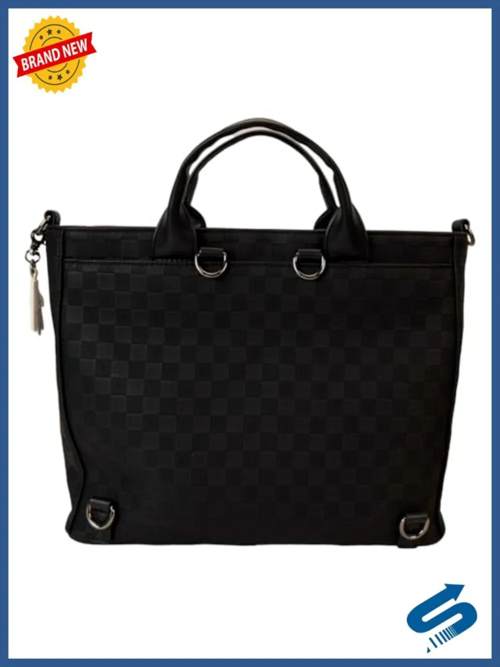 Loungefly Mickey Checkered Convertible Backpack Tote Faux Leather